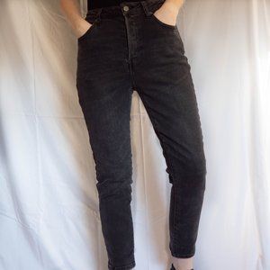 High Rise Black Button Up Mom Jean Forever 21 Size 27 US